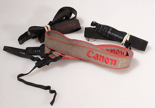 CAMERA STRAP COLLECTION, OLYMPUS, CANON AND PENTAX, SET OF 3